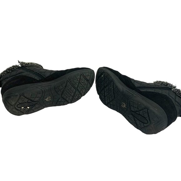 Easy Spirit Womens Size 6.5 Black ankle Boots Bootie Fur trim J12 Vance Side Zip - Picture 4 of 5